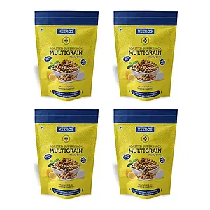 Keeros Multigrain Minty Lime, Healthy, Sugar Free Low GI Diabetic Snacks | Ready to Eat Crispy & Tangy Mix of Roasted Pearl Millets & 5 supergrains | Namkeen & Snacks for Weight Loss - Tangy &amp; Crunchy, 800 g, 4