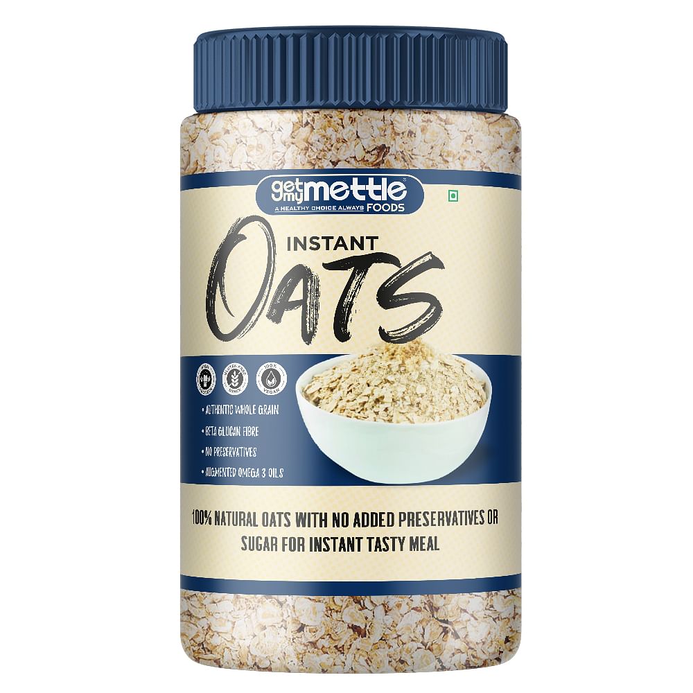 

Getmymettle Instant 100% Natural Oats with 389 Kcal Energy 66g Carbohydrates 500gm 500g