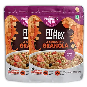 Fit And Flex Baked Granola Breakfast Cereal - Mixed Fruit 275g (Pack Of 2)