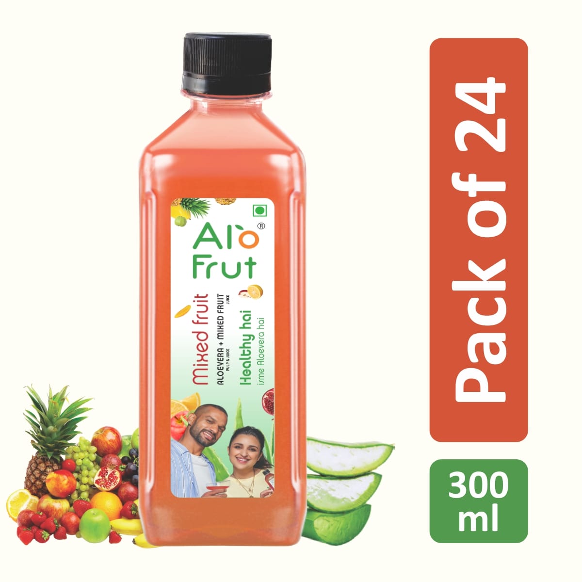 Alo Frut Mixed Fruit Aloevera Juice 300 ml (Pack of 24)