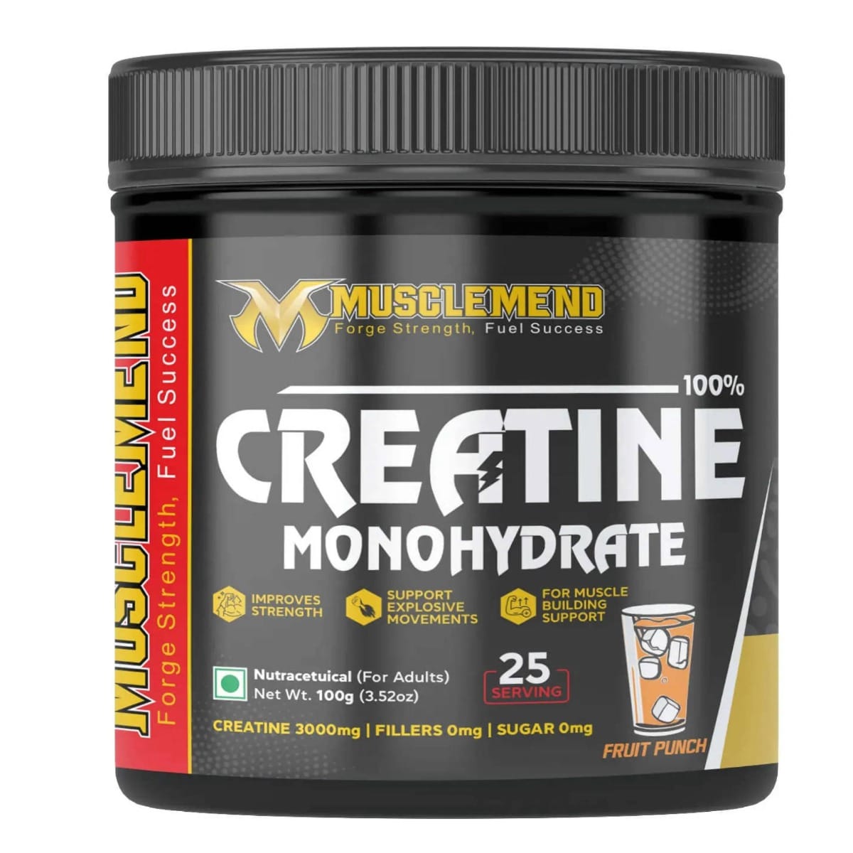 

MUSCLEMEND 100% Creatine Monohydrate Powder (Fruit Punch) 100g