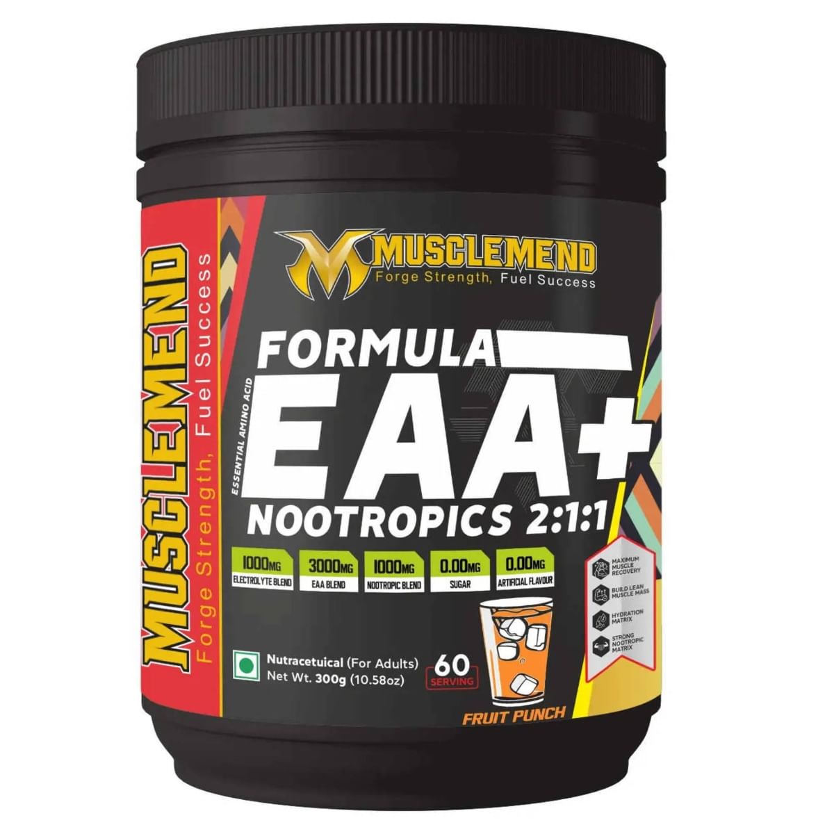 

MUSCLEMEND FORMULA EAA+NOOTROPICS | EAAs+BCAAs POWDER (Fruit Punch) 300g