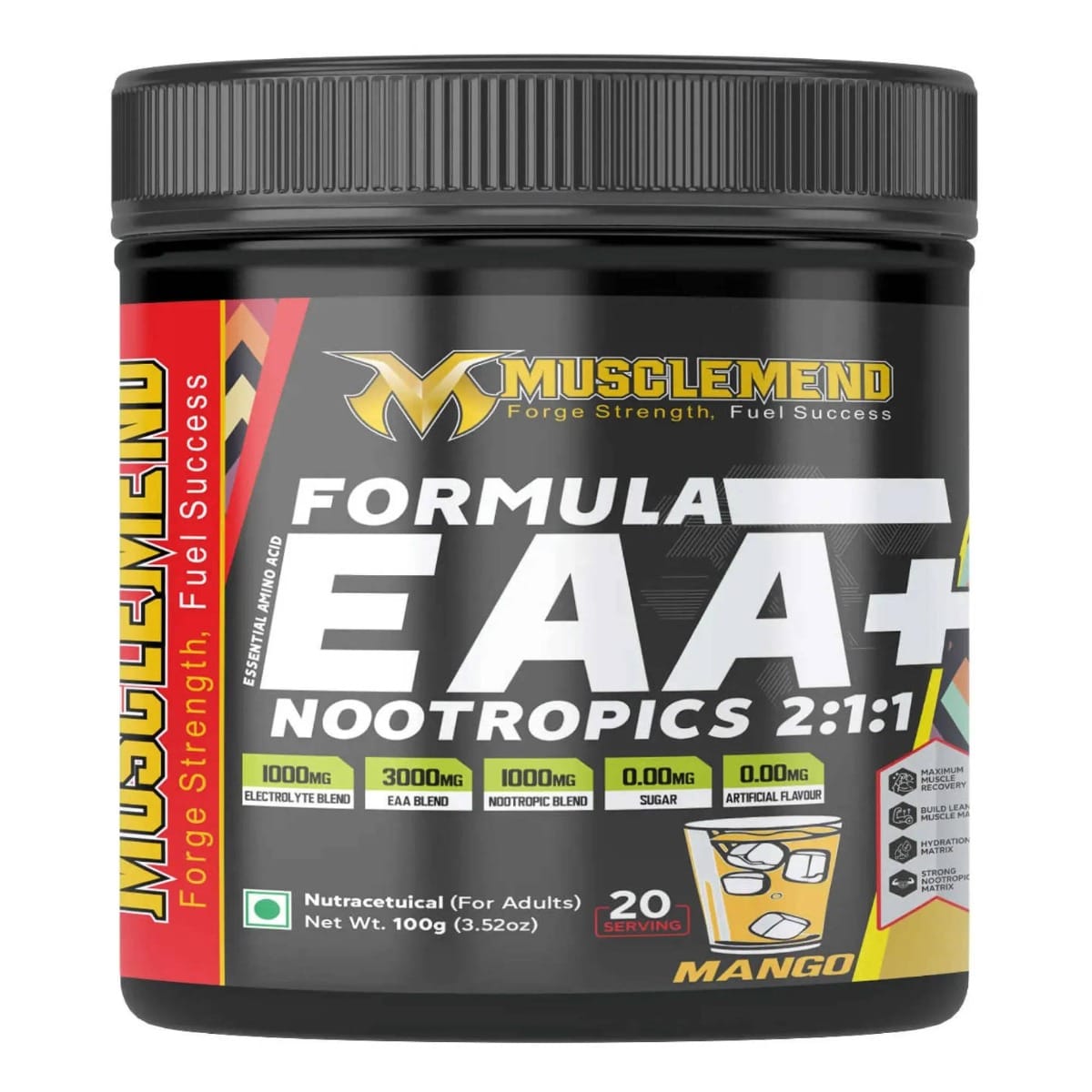 

MUSCLEMEND FORMULA EAA+NOOTROPICS | EAAs+BCAAs POWDER (Mango) 100g