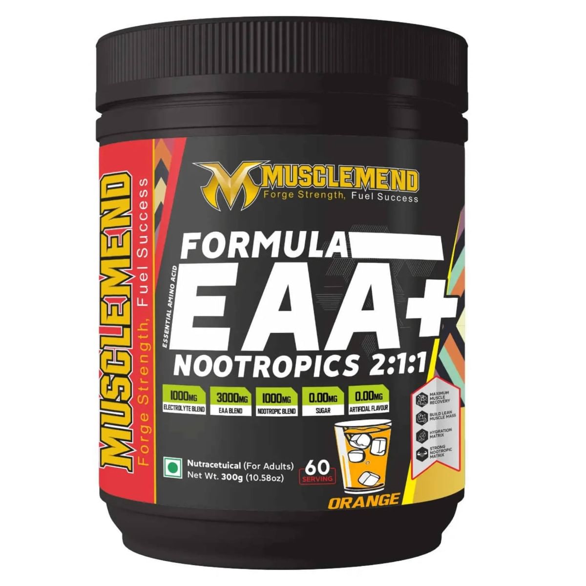 

MUSCLEMEND FORMULA EAA+NOOTROPICS | EAAs+BCAAs POWDER (Orange) 300g