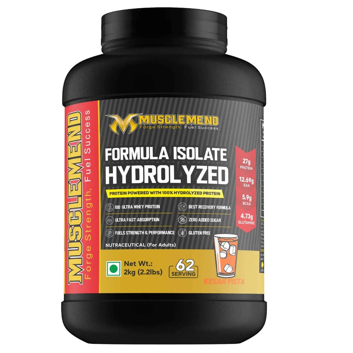 

MUSCLEMEND FORMULA Whey Protein Isolate Hydrolyzed (Kesar & Pista) 2kg