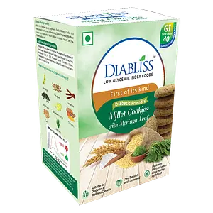 DiaBliss Diabetic Friendly Low GI Millet Cookies. (Millet Cookies with Moringa Leaf, 120 Gram)