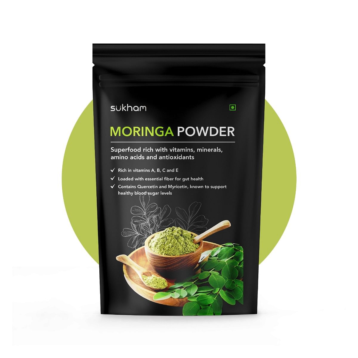 

Sukham Organic Moringa (Drumstick) Leaves Powder | 250 g | 50 Servings | Natural Multi-vitamin | Good for Hair, Skin & Gut | Superfood rich with ca...