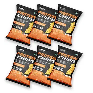Getmymettle Indian Masala Protein Chips Pack of 6 16.5g Protein Healthy Snack 60% Less Fat Gluten Free Trans Fat Free (60g Each) 360g