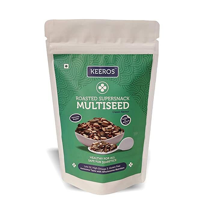 

Keeros Multi Seeds Mix, Sugar Free Healthy Snacks for weight loss | Diabetic Snacks | Slightly Sweet & Crunchy Low GI 5 in 1 Trail Mix with Roasted...