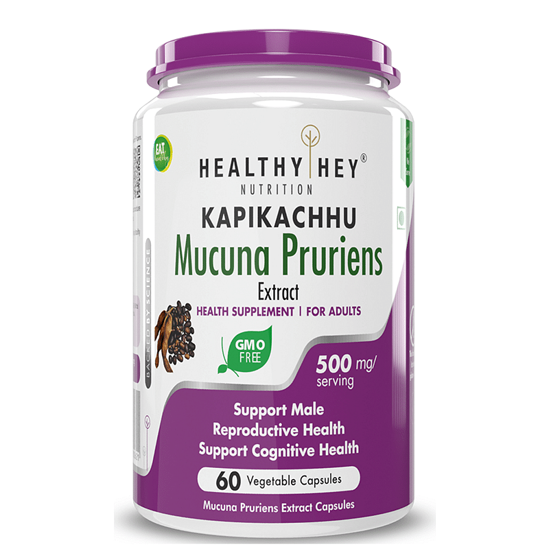 

HealthyHey Nutrition Kapikachhu - 500mg - 60 Vegetable Capsules