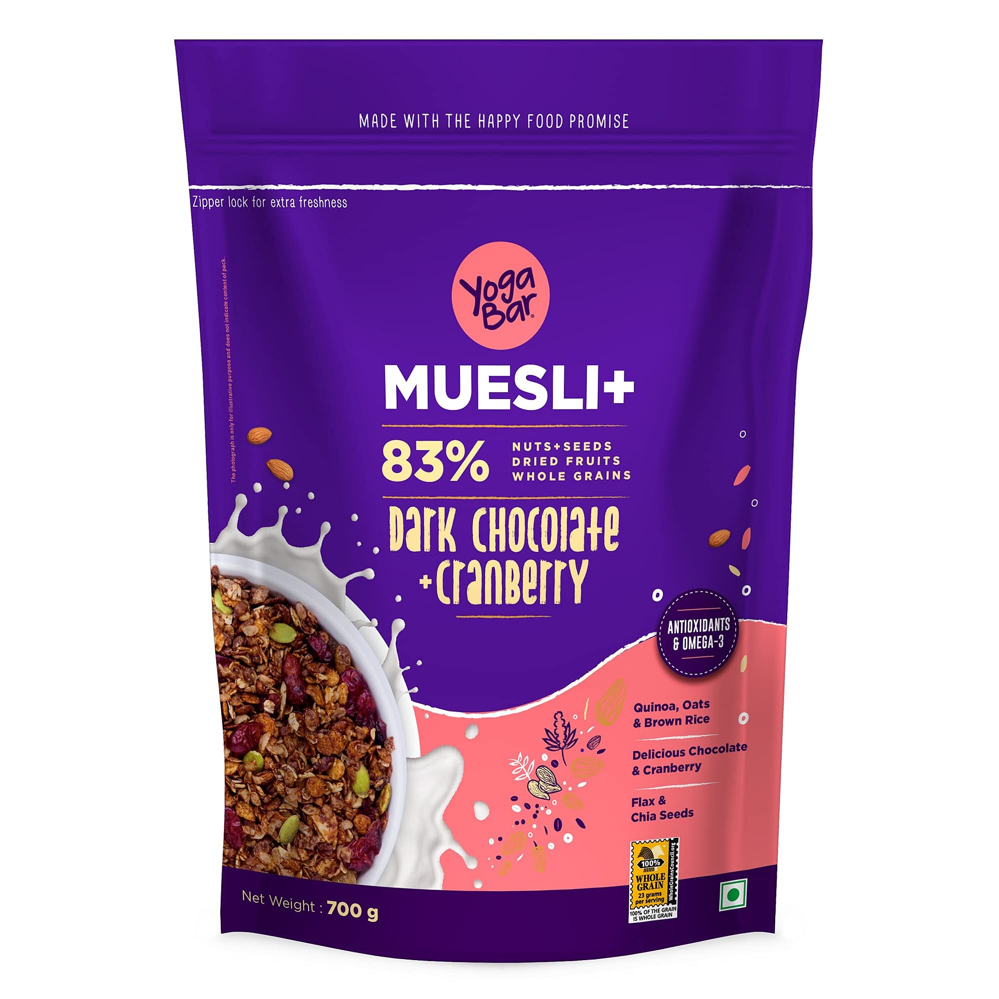 Yogabar Super High Protein Muesli 850g | 27g Protein | With Probiotics and  Whey | No Refined Sugar | Easy on gut | Choco Almond | Protein Snack | High