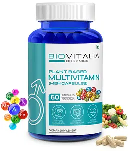 BIOVITALIA ORGANICS Multivitamin for Men | Support Immune System |Support Heart Function & Support Prostate Health. (60 Capsules)