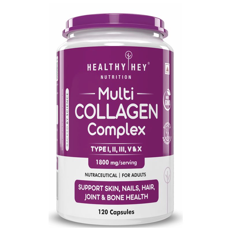 

HealthyHey Nutrition Multi Collagen Complex - Type I, II,III, V & X - 120 capsules
