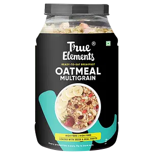 True Elements Multigrain Oatmeal 1kg - With 24% Millets | Overnight Oats | Breakfast Food | 100% Wholegrain Cereal