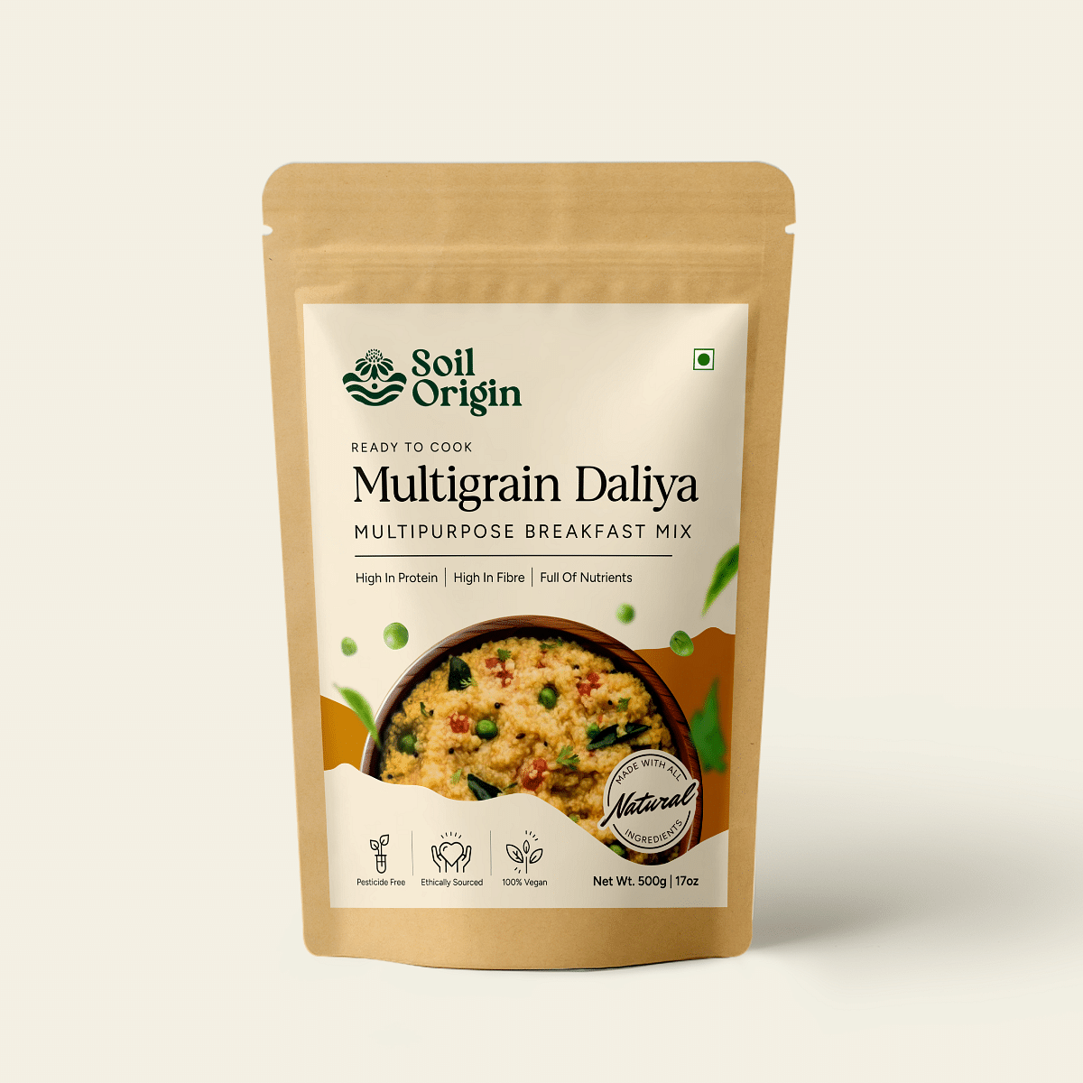 

Soil Origin Multigrain Daliya | Rich in Fiber & Protein | Nutrition Rich - 500 Gm