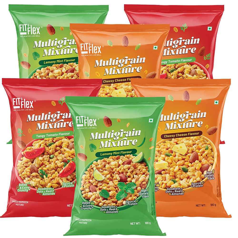 

Fit And Flex Multigrain Mixture Lemony Mint + Tangy Tomato + Cheesy Pack Of 6 | 180g Each