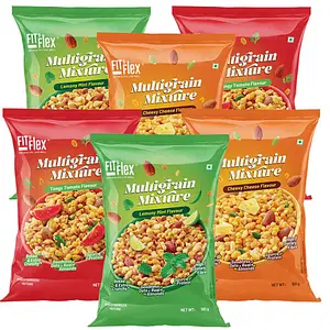 Fit And Flex Multigrain Mixture Lemony Mint + Tangy Tomato + Cheesy Pack Of 6 | 180g Each