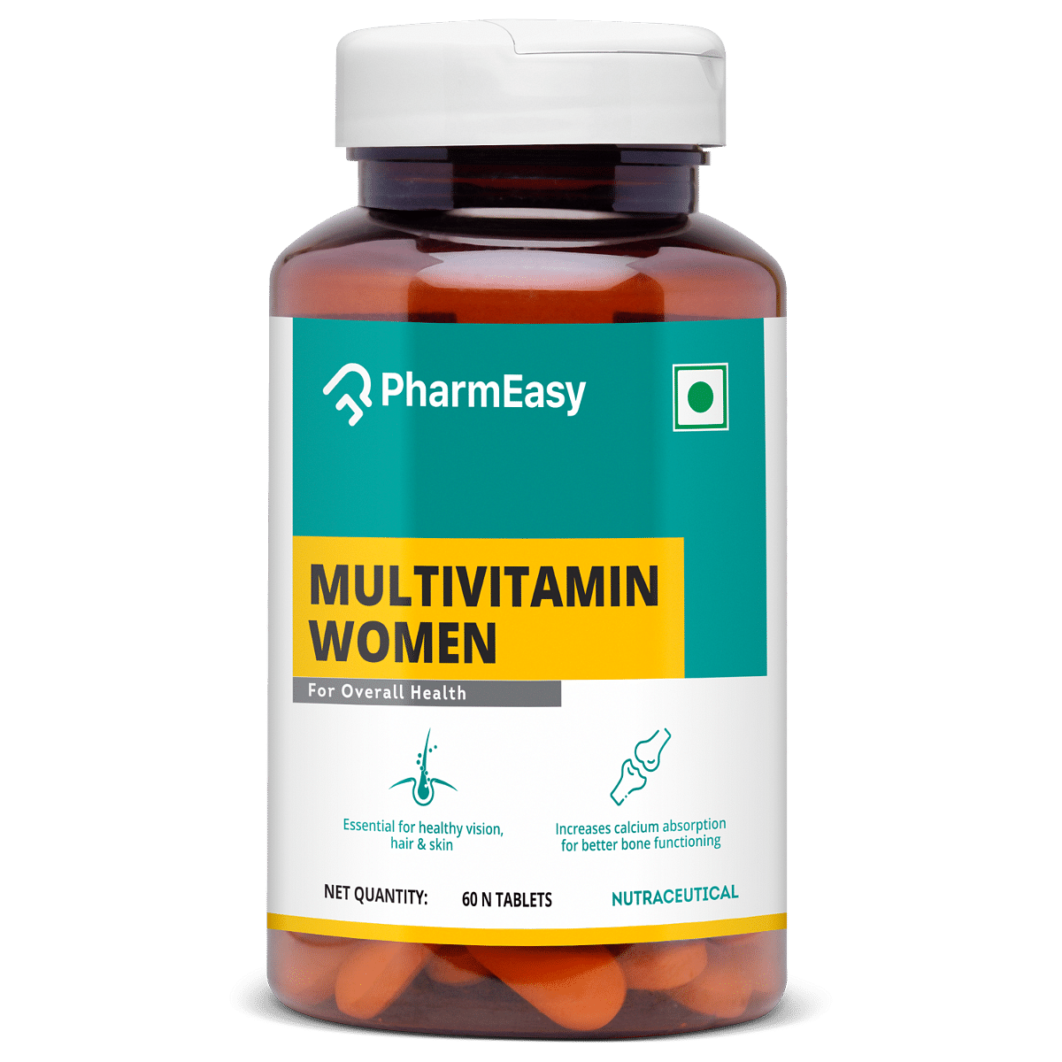 

PHARMEASY MULTIVITAMIN WOMEN - OVERALL WOMEN WELLNESS - BUILDS IMMUNITY - BOTTLE OF 60