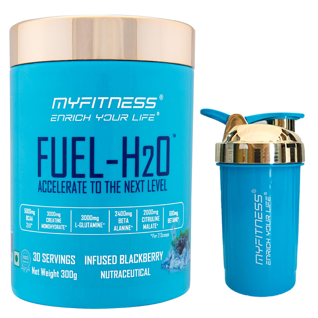 

Myfitness® FUEL-H2O|5000mg BCAA 2:1:1|3000mg Creatine|3000mg L-Glutamine|2400mg Beta Alanine|2000mg Citruline Malate|1000mg Taurine|600mg Betaine| ...