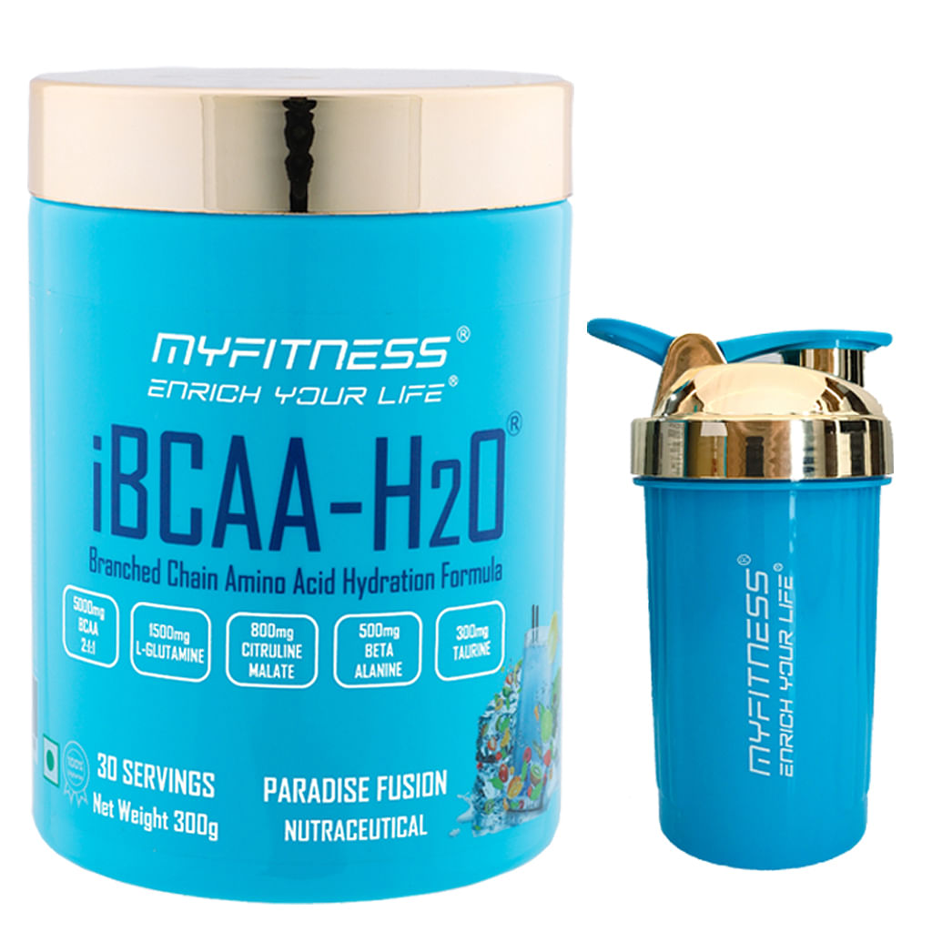 

MYFITNESS ® iBCAA-H2O BCAA 30 Servings|5000mg BCAA 2:1:1| 1500mg L-Glutamine|800mg Citruline Malate| 500mg Beta Alanine|300mg Taurine| 850mg Electr...