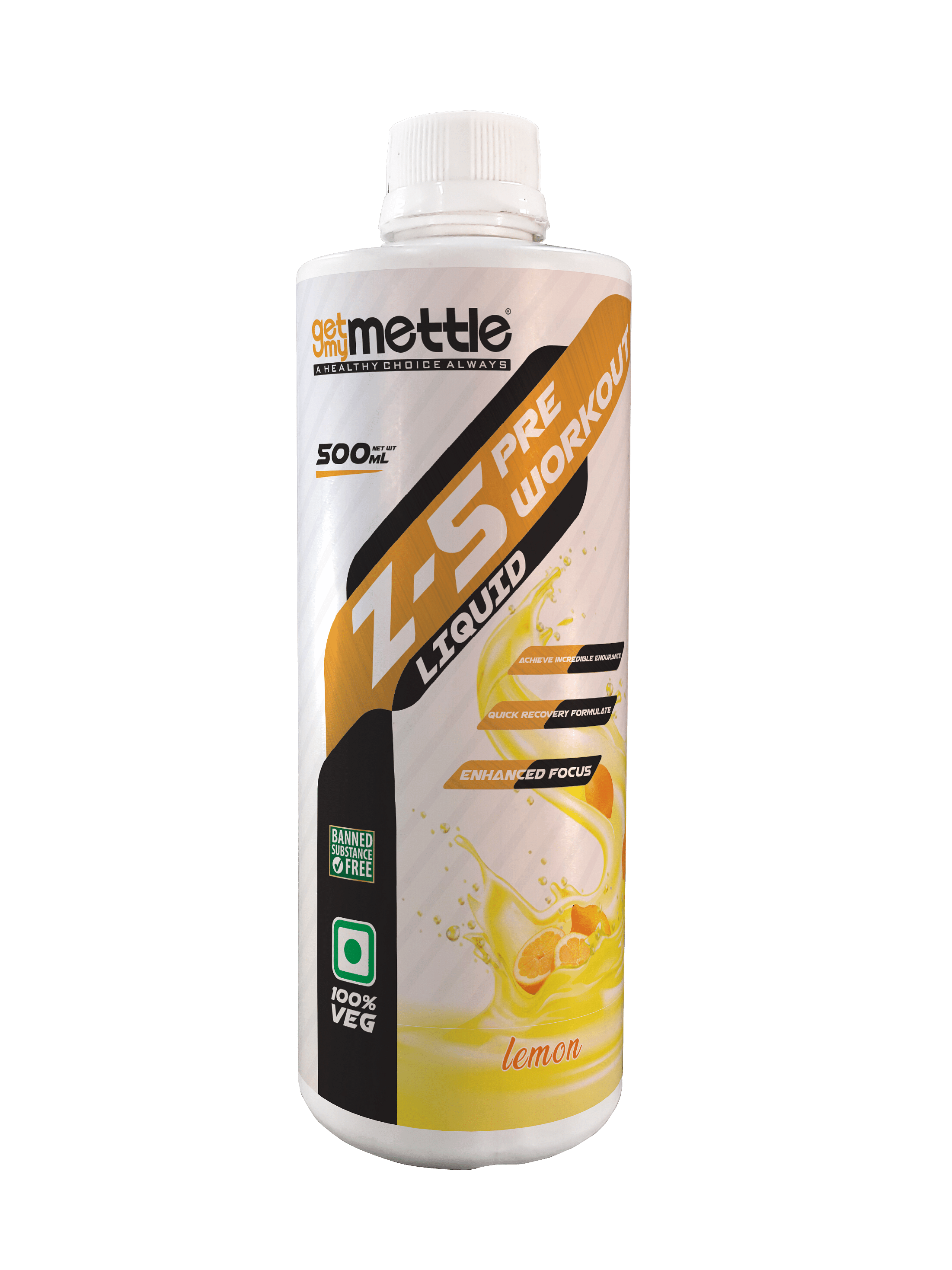 

Getmymettle Z-5 Pre workout Liquid Lemon 500ml