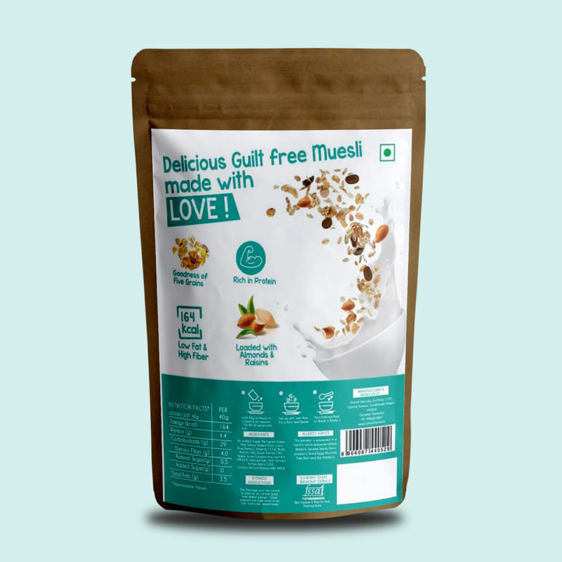 Calvays VegRich Zero Added Sugar Breakfast Muesli(Almonds & Raisins