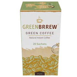 Greenbrrew Instant Green Coffee Premix for Weight Loss (Natural, 20 Sachets), 60g - Easy to Use