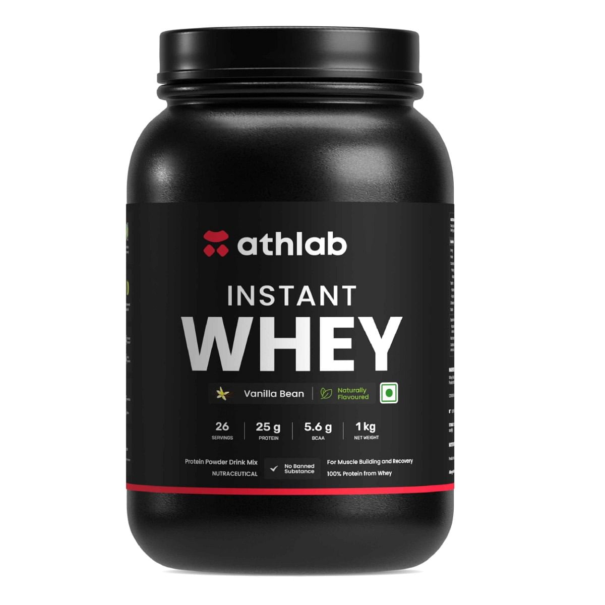 

Athlab Instant Whey Protein, 25g Protein | No Preservatives - Whey Protein Concentrate, Vanilla Powder, Monk Fruit Powder & Nothing Else | Naturall...