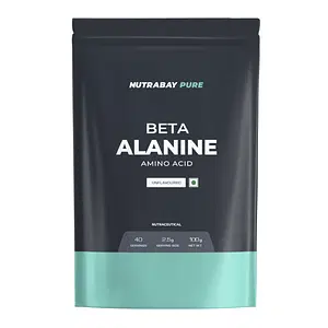 Nutrabay Pure 100% Beta Alanine Powder, Pre Workout Amino Acid Supplement for Men & Women - 100g, Unflavoured