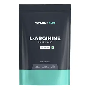 Nutrabay Pure 100% L-Arginine Powder - Muscle Building Amino Acid, Faster Recovery, Reduce Fatigue & Build Endurance, Pre Workout supplement for Men & Women - 100g, Unflavoured