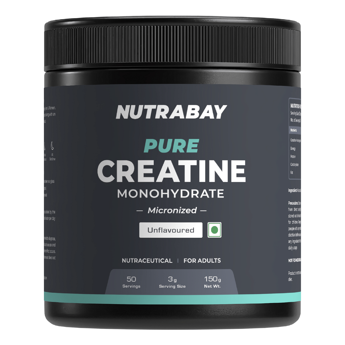 

Nutrabay Pure Micronized Creatine Monohydrate Powder - 150g, Unflavoured | Trustified Certified | 3g Creatine/Serving | Increases Muscle Mass, Stre...