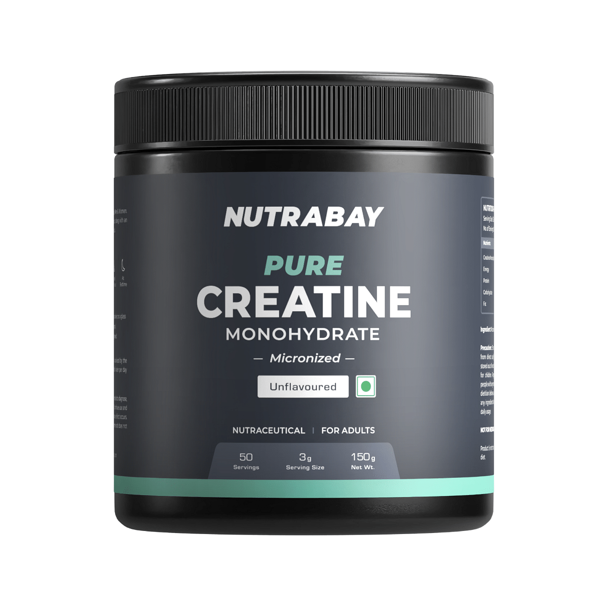 

Nutrabay Pure Micronized Creatine Monohydrate Powder - 150g, Unflavoured | Trustified Certified | 3g Creatine/Serving | Increases Muscle Mass, Stre...