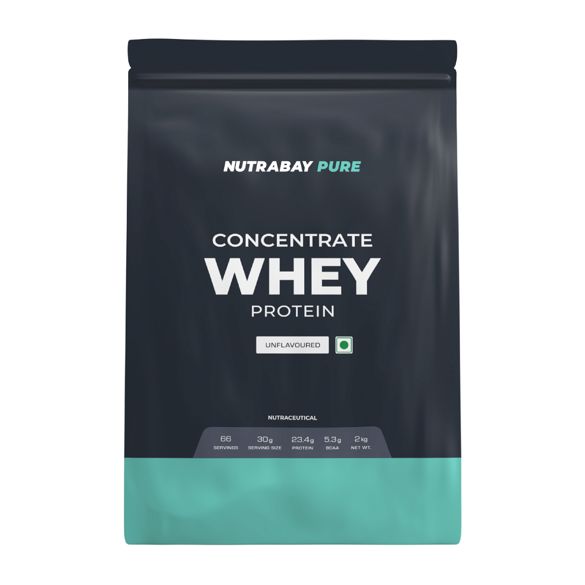 

Nutrabay Pure Whey Protein Concentrate 2kg | 66 Servings |Unflavoured | 23.4g Protein | Build Muscle | Fast Recovery