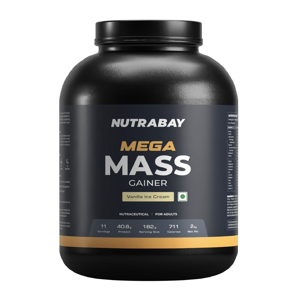 

Nutrabay Gold Mega Mass Gainer Protein Supplement Powder - Complex Carbs to Protein Blend (3:1), 40g Protein, 714 Caloreis, 7.8g BCAAs, Easy Digest...