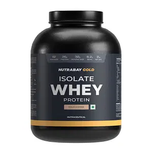 Nutrabay Gold 100% Whey Protein Isolate with Digestive Enzymes & Vitamin Minerals, 26g Protein | Protein Powder for Muscle Support & Recovery - Cold Coffee, 2 kg