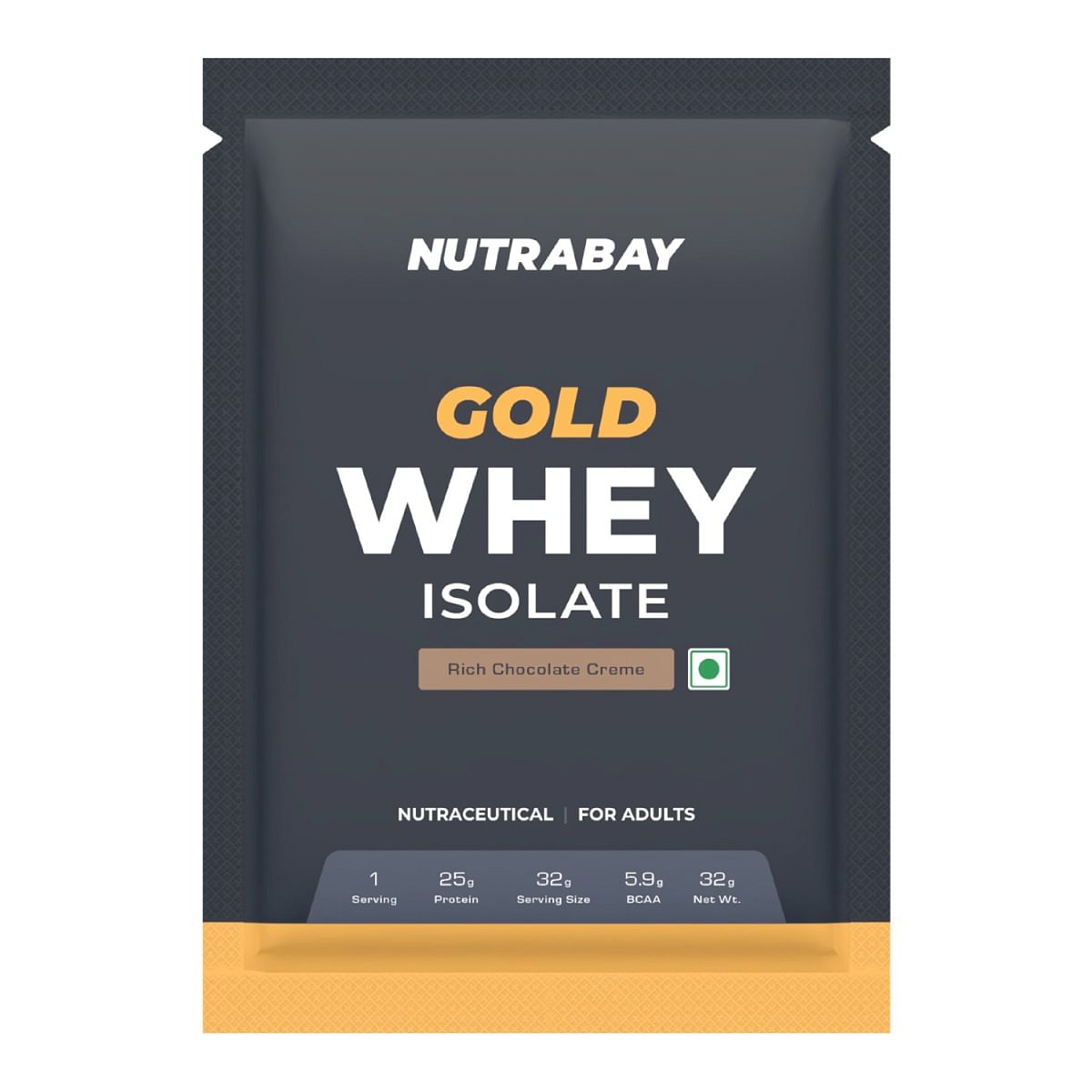 

Nutrabay Gold Whey Protein Isolate Powder - 32gm, Rich Chocolate Creme | 25g Protein, 5.9g BCAA | Easy to Digest | NABL Lab Tested | Muscle Growth ...