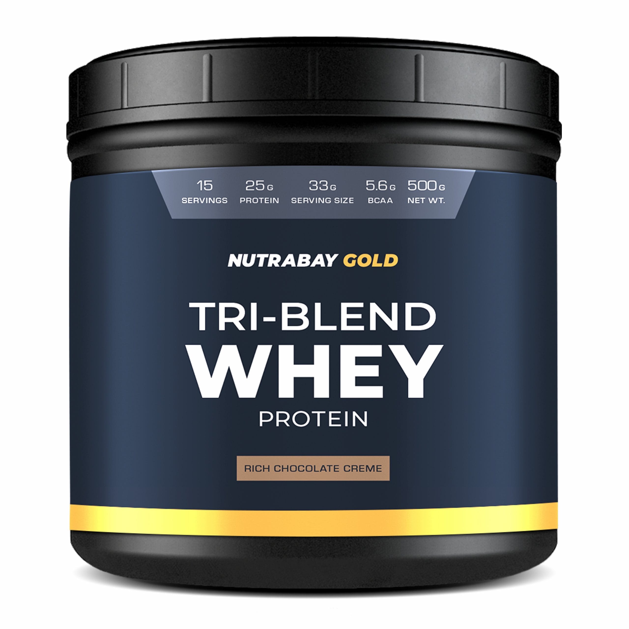 NUTRABAY Gold Tri Blend Whey Protein Powder - 500g 15 Servings (Hydrolyzed, Isolate & Concentrate) | 25g Protein, 5.6g BCAA, 4.2g Glutamic Acid| Muscle Growth & Recovery-picture-15