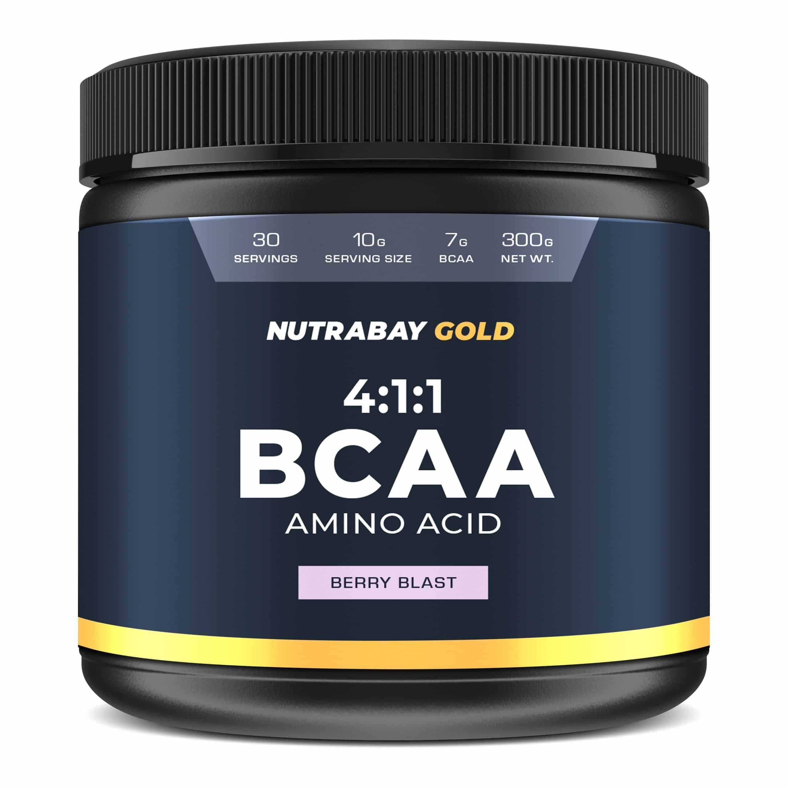 Nutrabay Gold BCAA 4:1:1 with Electrolytes - 7g Vegan BCAAs, 1000 mg Electrolytes - 300g 30 Servings | Intra / Post Workout Energy Drink | Lean Muscle Building for Men, Women & Athletes