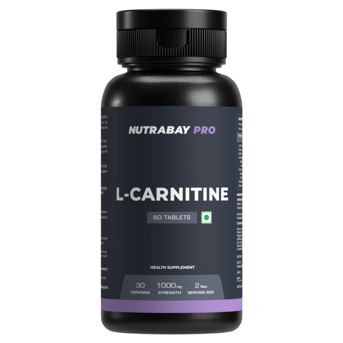 

NUTRABAY L Carnitine | Helps Convert Fat Into Energy | 1000mg Carnitine per Tablet | Pre-Workout Supplement For Fat Burn & Increased Energy | 60 Ve...