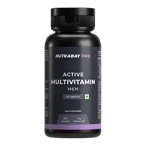 Nutrabay Pro Active Multivitamin for Men - 25 Vital Vitamins & Minerals with Zinc, Vitamin C, Vitamin D and Multiminerals, Enhances Energy, Stamina & Immunity - 30 Veg Tablets