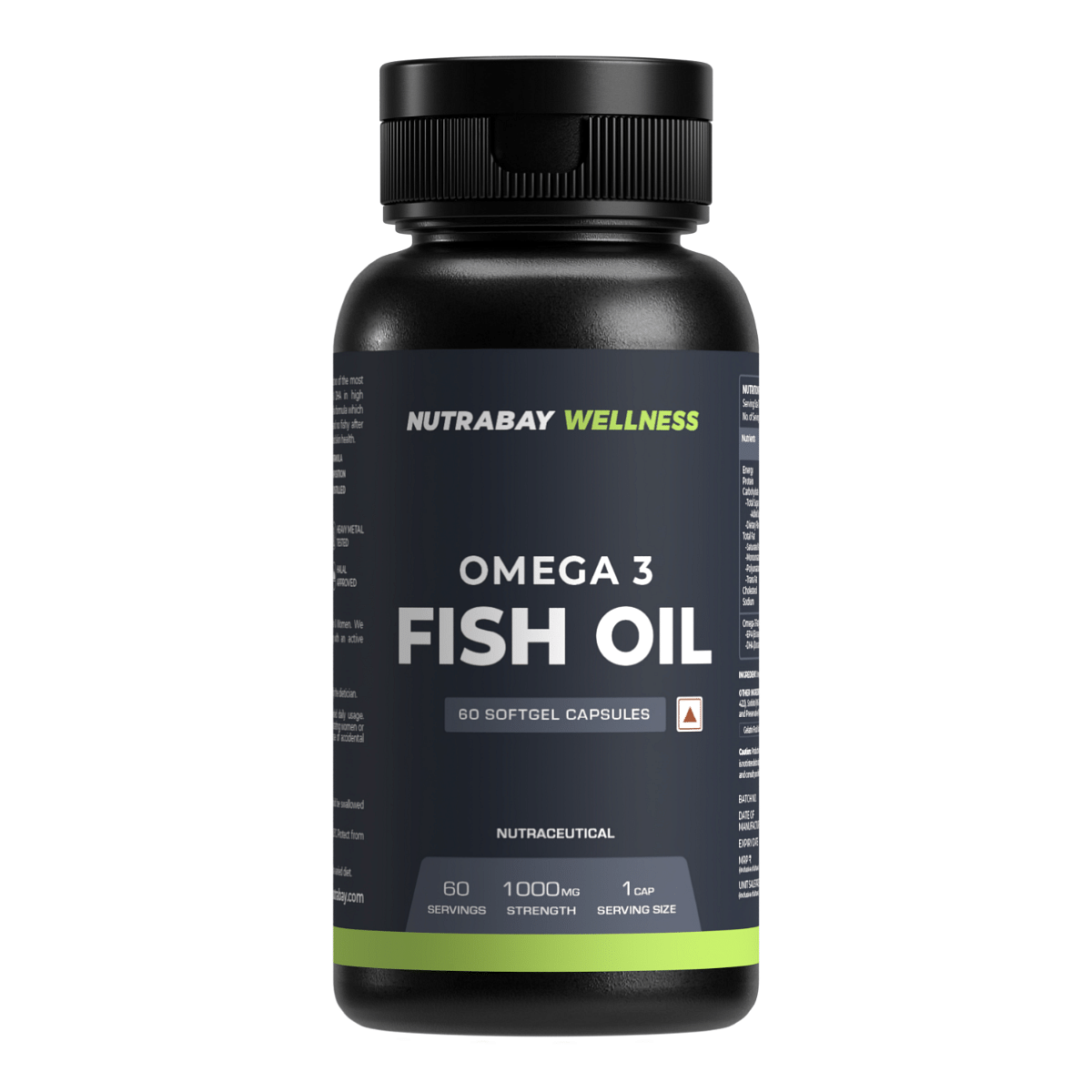 Nutrabay Wellness Omega 3 Fish Oil - 1000Mg, 60 Capsules | 180 Mg Epa ...