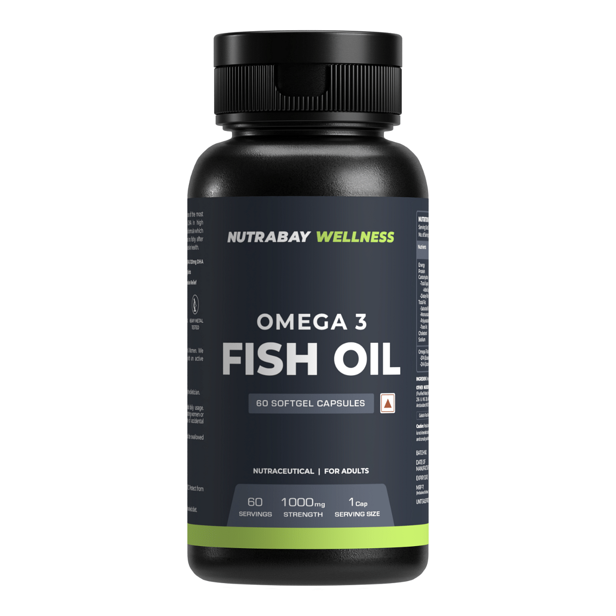 

Nutrabay Wellness Omega 3 Fish Oil 1000Mg | 60 Capsules | Heart | Eyes | Joint