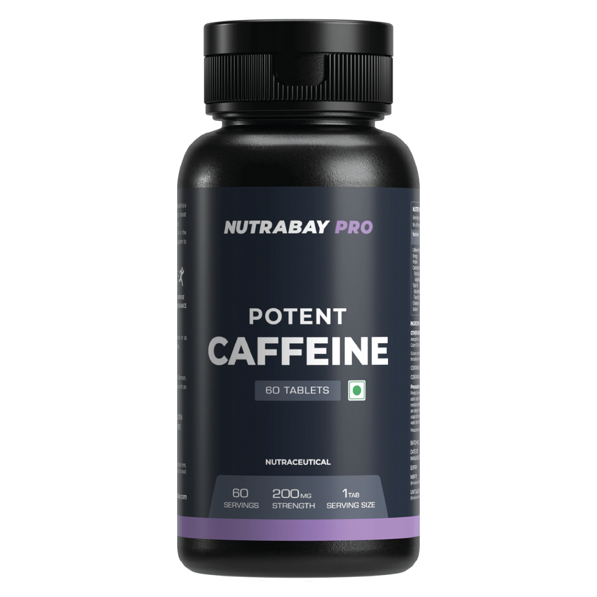 

Nutrabay Pro Potent Caffeine 200mg Tablet | Natural Stimulant for Energy, Endurance & Focus, 60 Veg Tablets