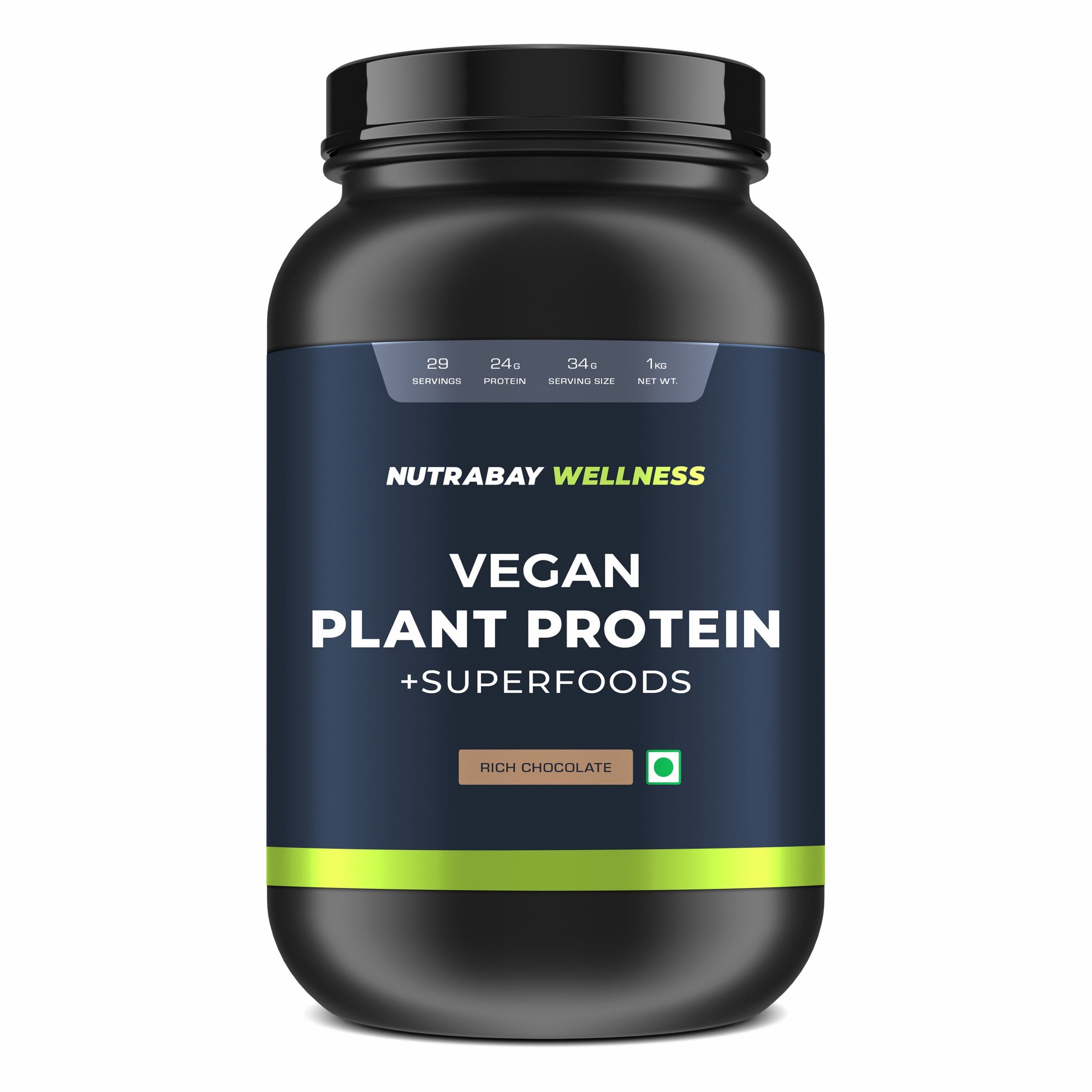 Nutrabay Wellness Vegan Plant Protein (24g Vegan Protein - Pea & Brown Rice Protein) with Superfoods, Digestive Enzymes & Vitamins Minerals |Post Workout Drink-image-21