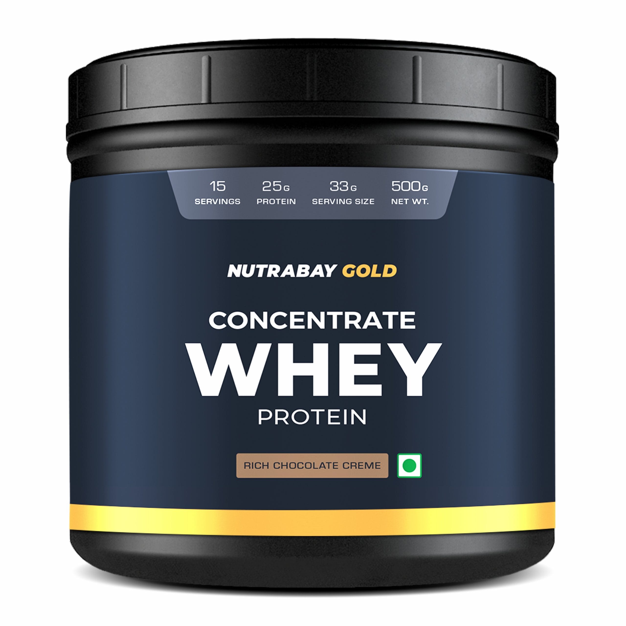 Nutrabay Gold 100% Whey Protein Concentrate with Digestive Enzymes & Vitamin Minerals, 25g Protein | Protein Powder for Muscle Support & Recovery