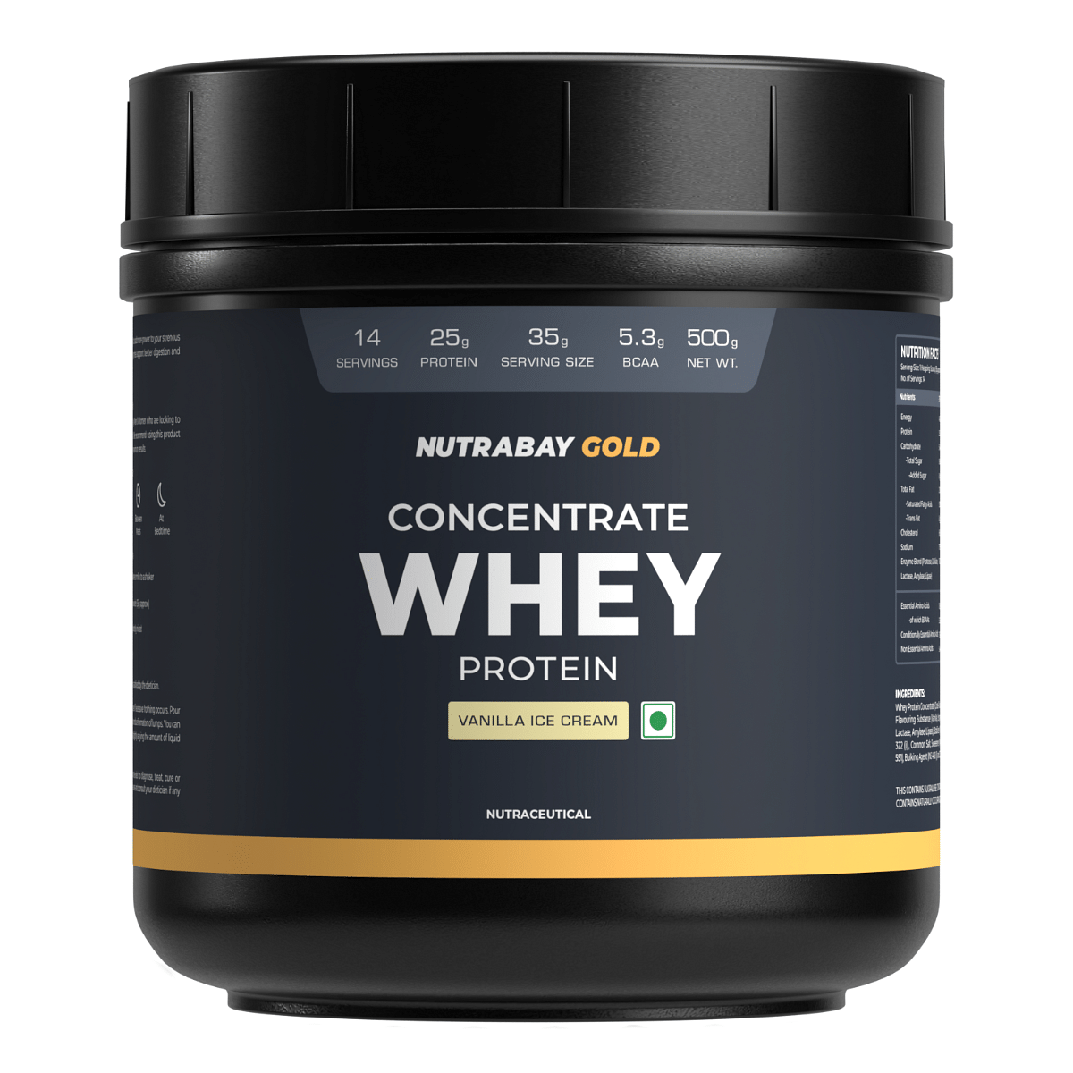 

Nutrabay Gold 100% Whey Protein Concentrate with Digestive Enzymes - 25g Protein | Protein Powder for Muscle Support & Recovery - Vanilla Icecream,...