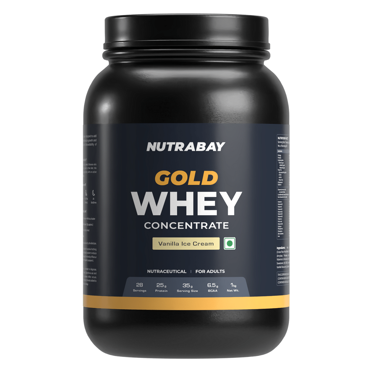 

Nutrabay Gold 100% Whey Protein Concentrate with Digestive Enzymes - 25g Protein | Protein Powder for Muscle Support & Recovery - Vanilla Icecream,...