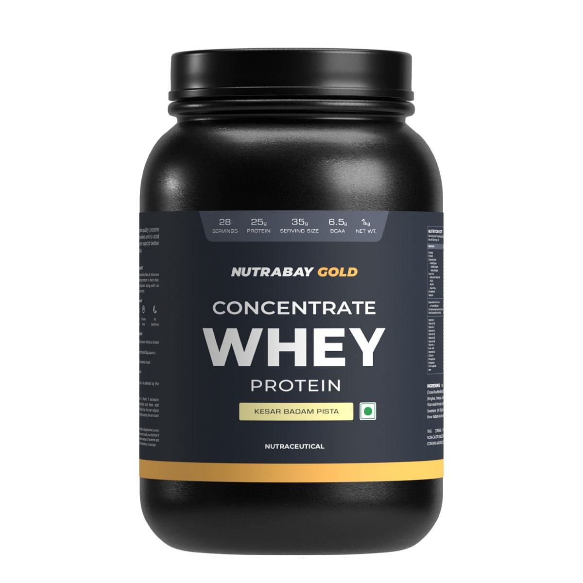 

Nutrabay Gold 100% Whey Protein Concentrate with Digestive Enzymes & Vitamin Minerals, 25g Protein | Protein Powder for Muscle Support & Recovery -...