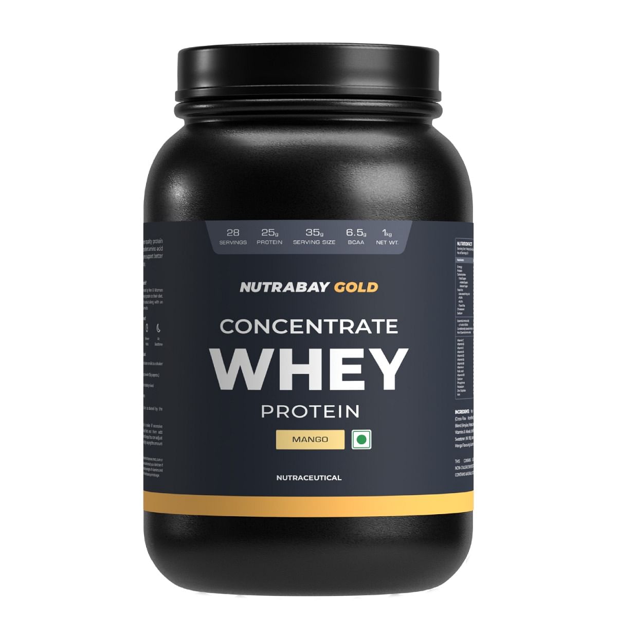 

Nutrabay Gold 100% Whey Protein Concentrate with Digestive Enzymes & Vitamin Minerals, 25g Protein | Protein Powder for Muscle Support & Recovery -...