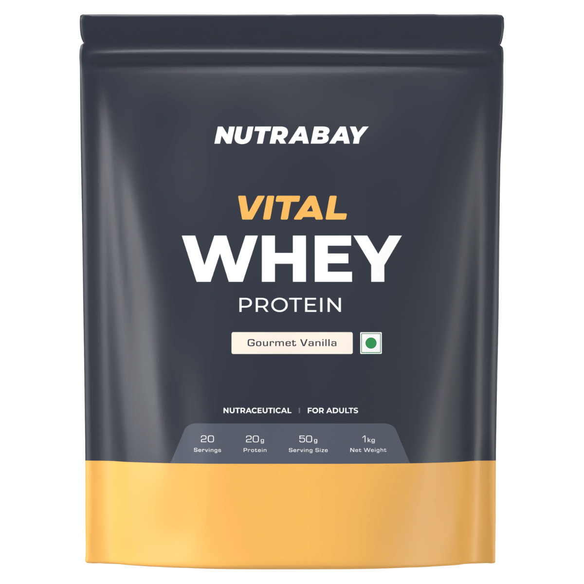 

NUTRABAY Gold Vital Whey Protein | 20g Protein, 4g BCAA Per Serving | Lean Muscle Building, Fast Recovery | Whey Protein For Beginners | Gourmet Va...